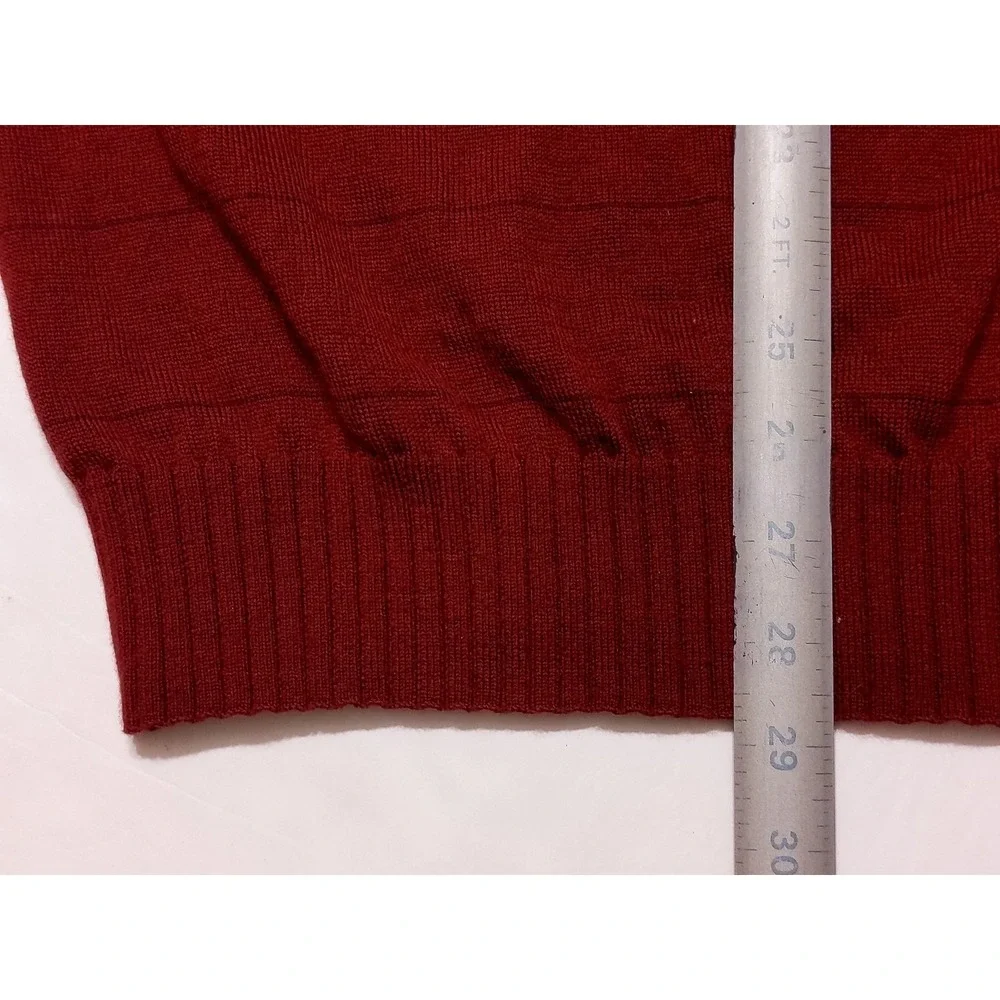 NIKE Tiger Woods 100% Merino Wool 1/4 Zip Pullover Sweater Isleworth Red Large L